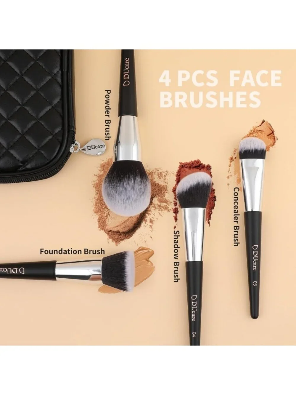 10-Piece Travel Makeup Brush Set with Bag | Premium Synthetic Kabuki & Blending